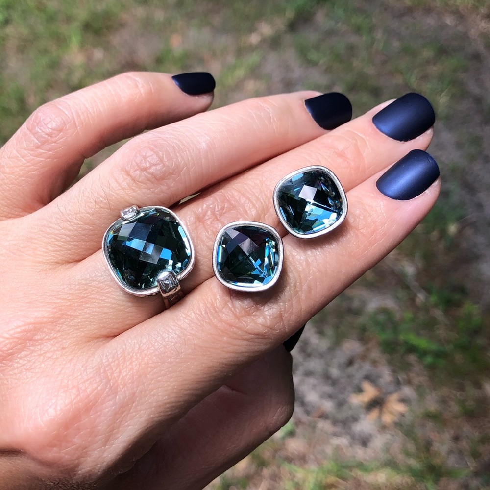 Brighton Venus Rising Aqua Ring & Earrings